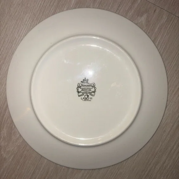 Yellow and White Pagnossin Ironstone Dinner Plate - Picture 5 of 6